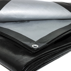 Black/Silver Tarpaulin 270GSM – Reinforced Waterproof Outdoor Sheet