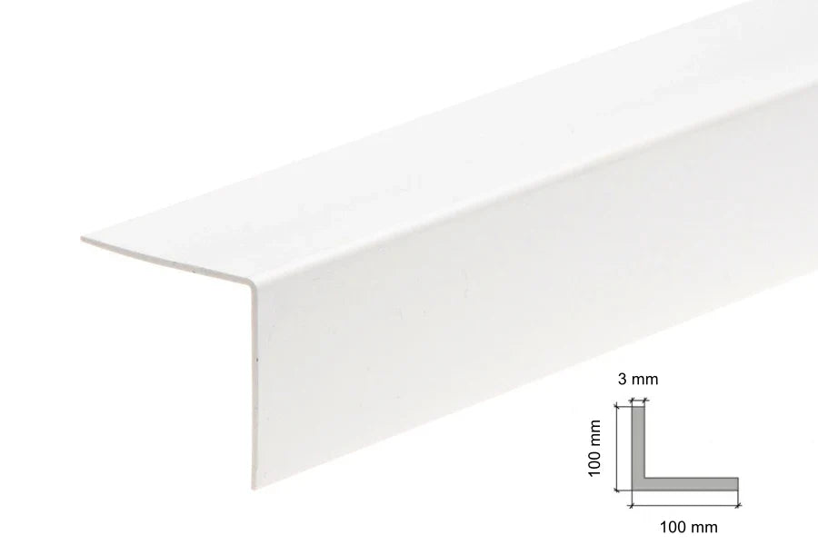 White PVC Corner Trim for Internal & External 90° Edges – Multiple Sizes, 1m and 2.48m