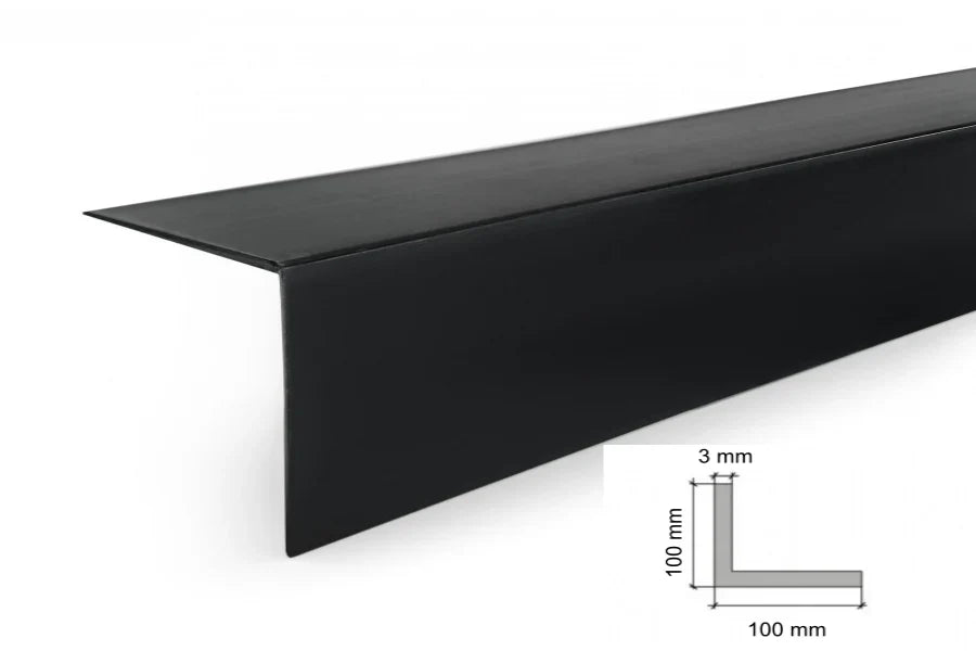 Black PVC Corner Trim for 90° Edges – Equal & Unequal Profiles in 1m and 2.48m Lengths