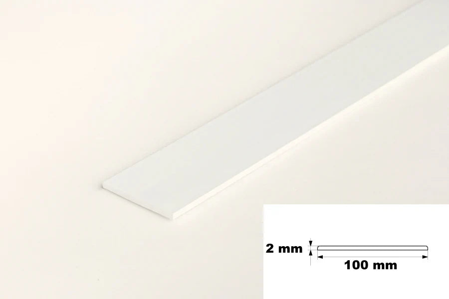 White PVC Flat Architrave Strip 6m Long – Smooth White Trim Bar
