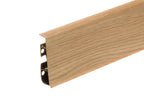 75mm PVC Skirting Board Cable Cover, 2500mm Flexible-Edge Wall Trim in Wood Effect Finishes
