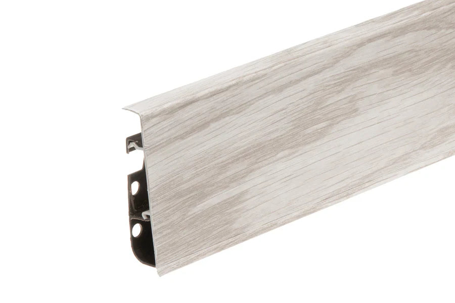 75mm PVC Skirting Board Cable Cover, 2500mm Flexible-Edge Wall Trim in Wood Effect Finishes