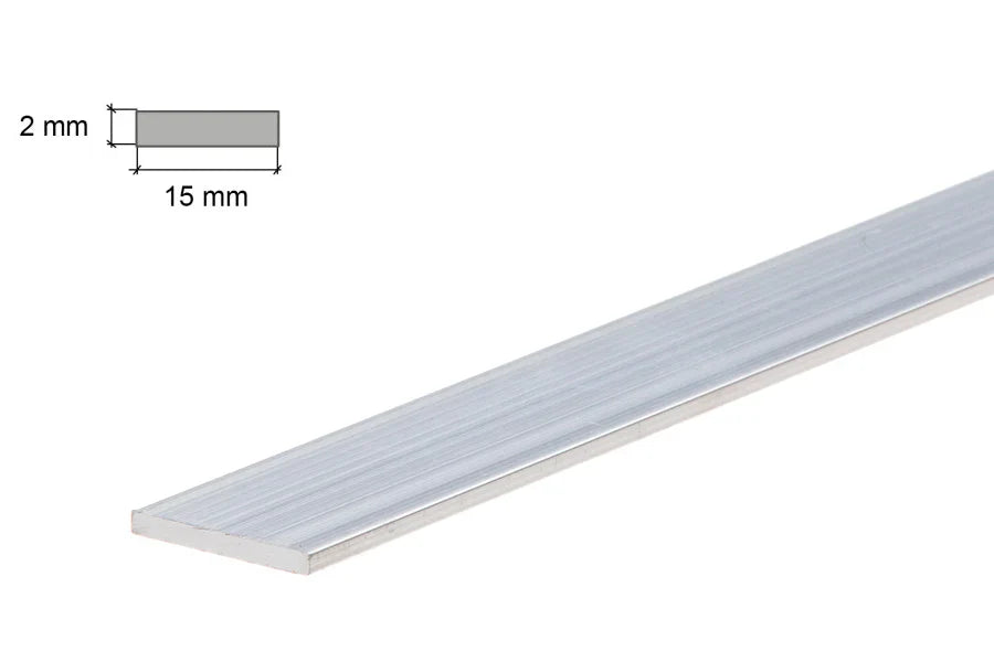 1m Aluminium Flat Bar – Natural Finish Bar Plate