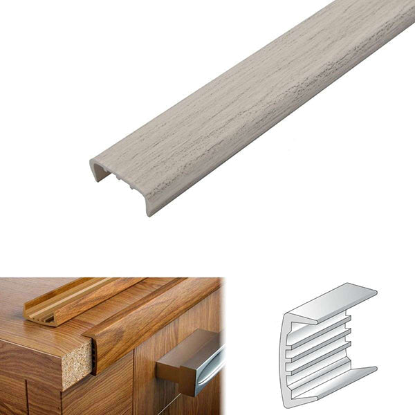 18mm PVC U Channel Edge Trim for Furniture Panels – Melamine Board Cover, 2.6m Length