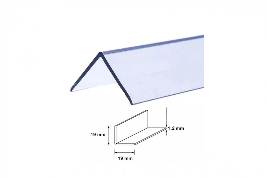Transparent PVC Corner Trim – 90° Edge Protector, 1m & 2.44m