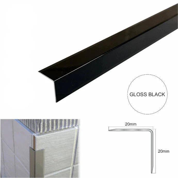 Aluminium Wall Corner Angle Trim 20×20mm – Retro Fit Tile & Cladding Edge Guard