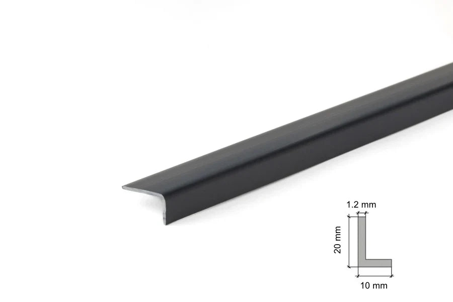 Anthracite PVC Corner Trim – 90° Edge Protector, 1m & 2.48m Length