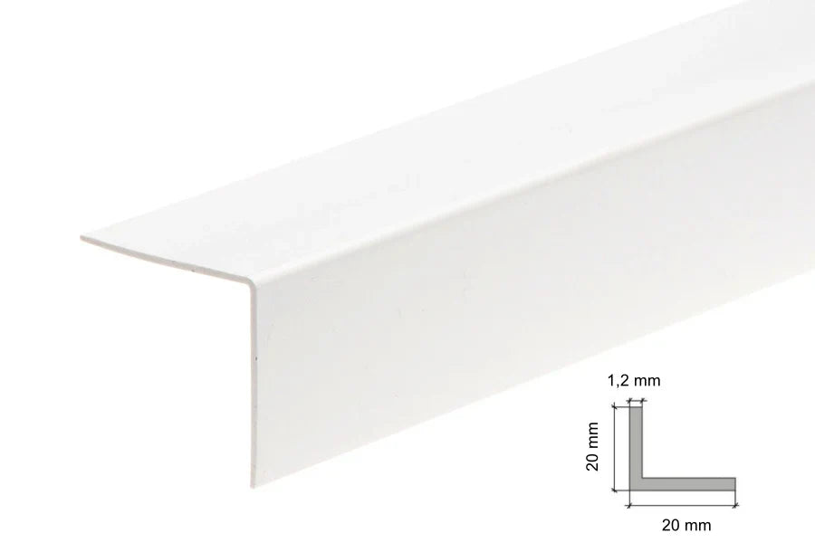 White PVC Corner Trim for Internal & External 90° Edges – Multiple Sizes, 1m and 2.48m