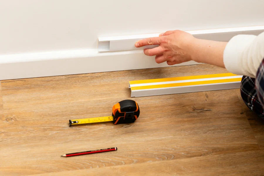 White PVC Cable Trunking – 1m & 2.44m Self-Adhesive Wire Conduit