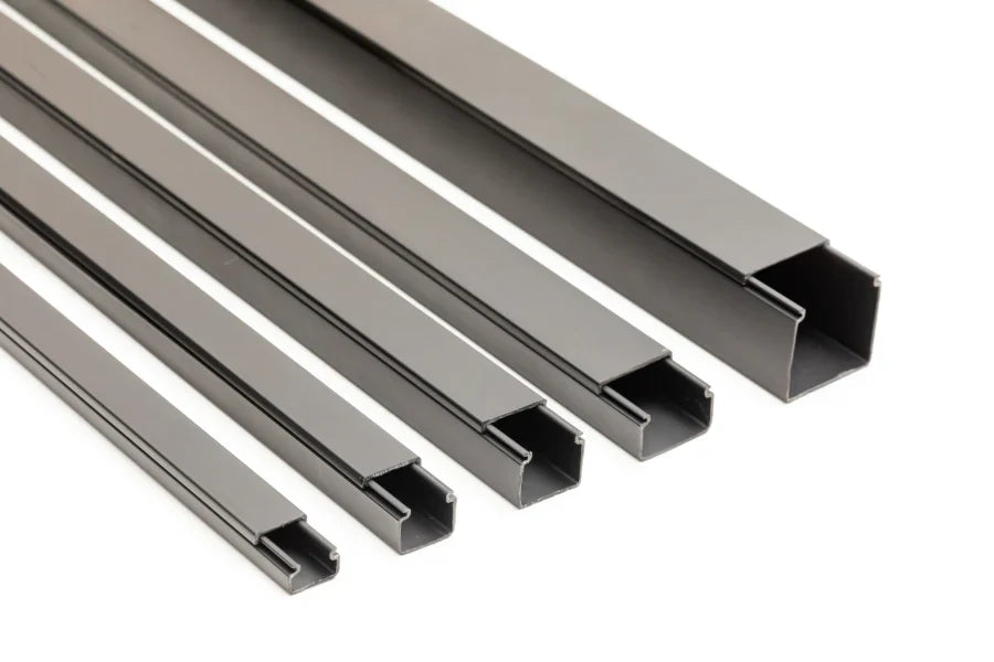 Black PVC Cable Trunking – 1m & 2m Screw-Fix Wire Conduit Cover