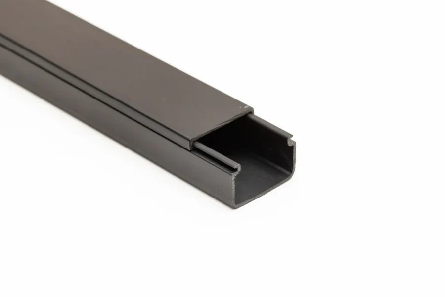 Black PVC Cable Trunking – 1m & 2m Screw-Fix Wire Conduit Cover