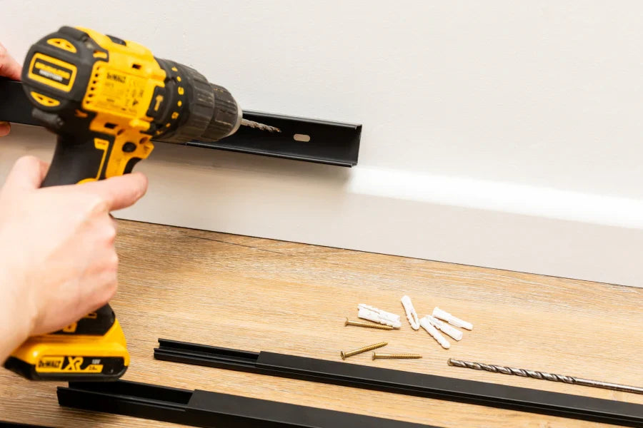 Black PVC Cable Trunking – 1m & 2m Screw-Fix Wire Conduit Cover