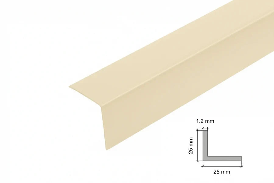 Ivory PVC 90° Corner Trim – Clean Edge Protection in 1 m & 2.48 m Lengths