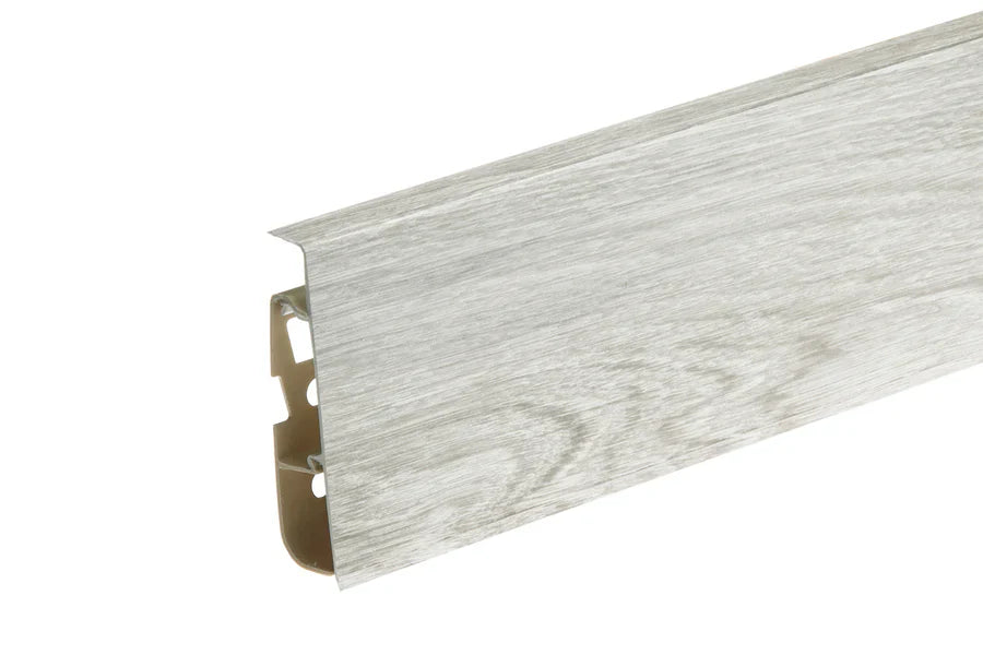 75mm PVC Skirting Board Cable Cover, 2500mm Flexible-Edge Wall Trim in Wood Effect Finishes