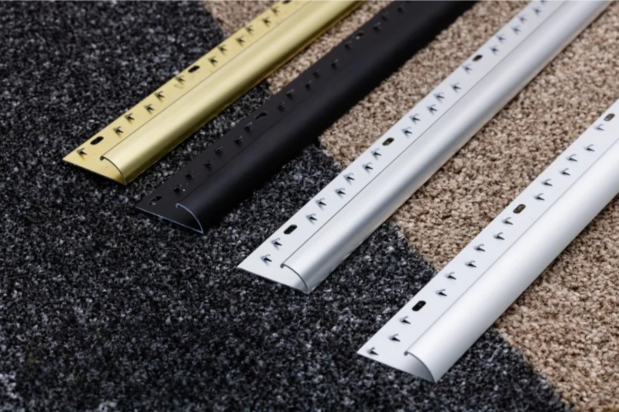 Metal Carpet-to-Hard Floor Cover Strip, 35.5 x 10.3mm Anodised Aluminium Single Edge Trim – 1 Metre Length