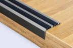 Anodised Aluminium Stair Nosing with Anti-Slip Rubber Insert – 35mm x 19mm