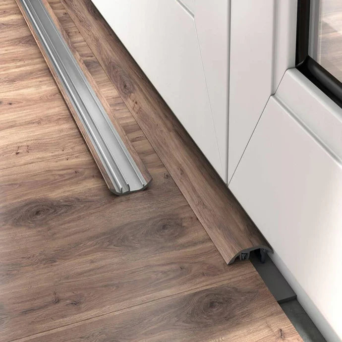 37mm 4 in 1 Aluminium Floor Transition Strip – Wood Effect Door Threshold Trim