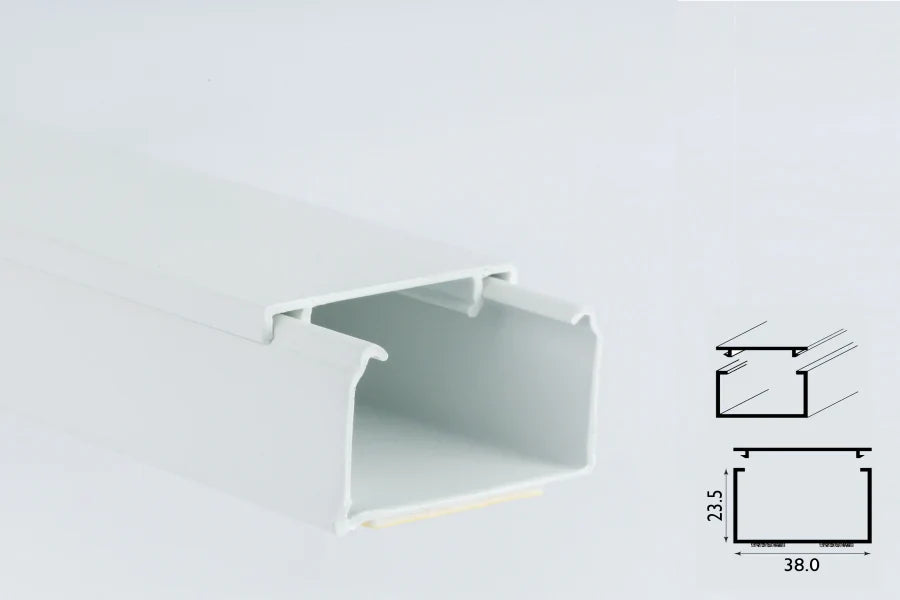 White PVC Cable Trunking – 1m & 2.44m Self-Adhesive Wire Conduit