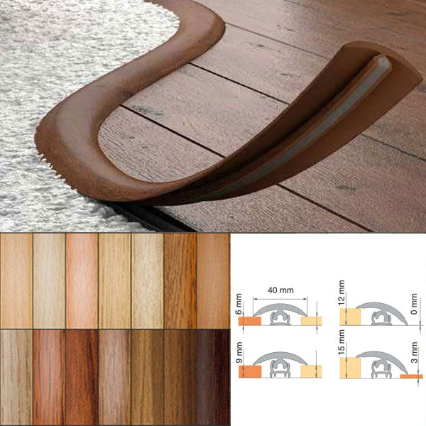 40mm Flexible PVC Floor Transition Strip for Curved & Uneven Flooring