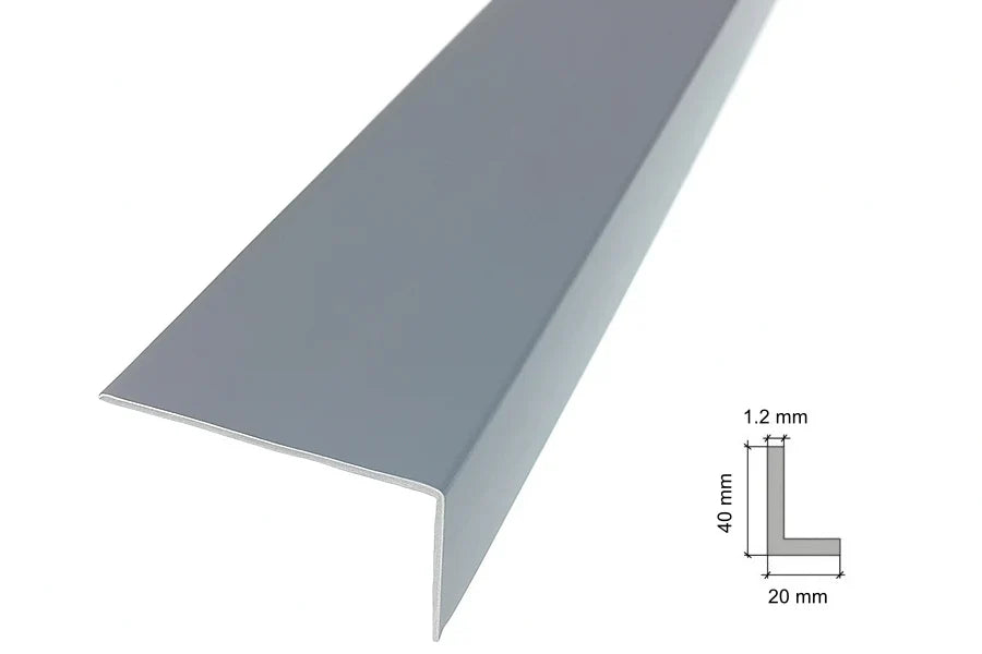 Dark Grey PVC Corner Trim – 90° Edge Protector, 1m & 2.48m Lengths