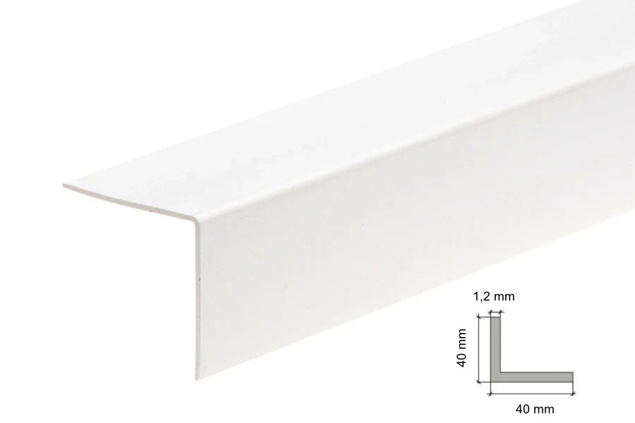 White PVC Corner Trim for Internal & External 90° Edges – Multiple Sizes, 1m and 2.48m