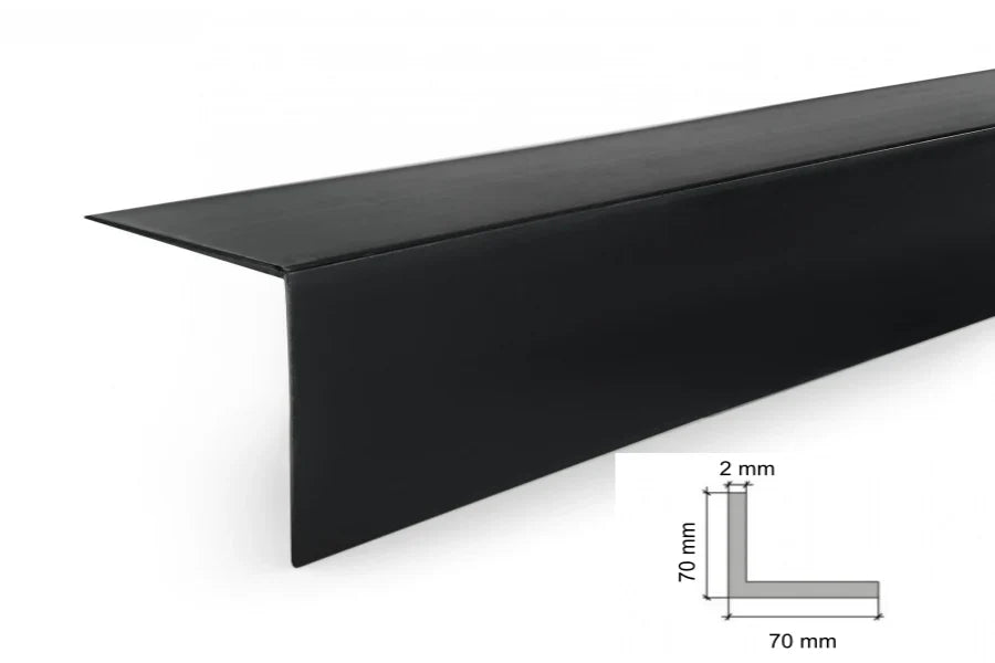 Black PVC Corner Trim for 90° Edges – Equal & Unequal Profiles in 1m and 2.48m Lengths