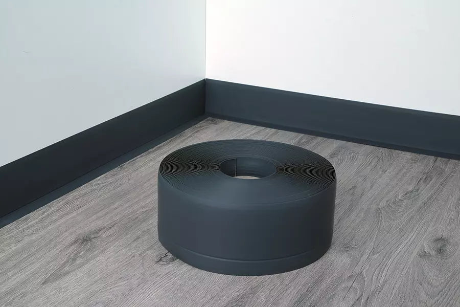 Soft PVC Flexible Skirting Board 70 x 20mm — 10m Roll for Floor and Wall Joins