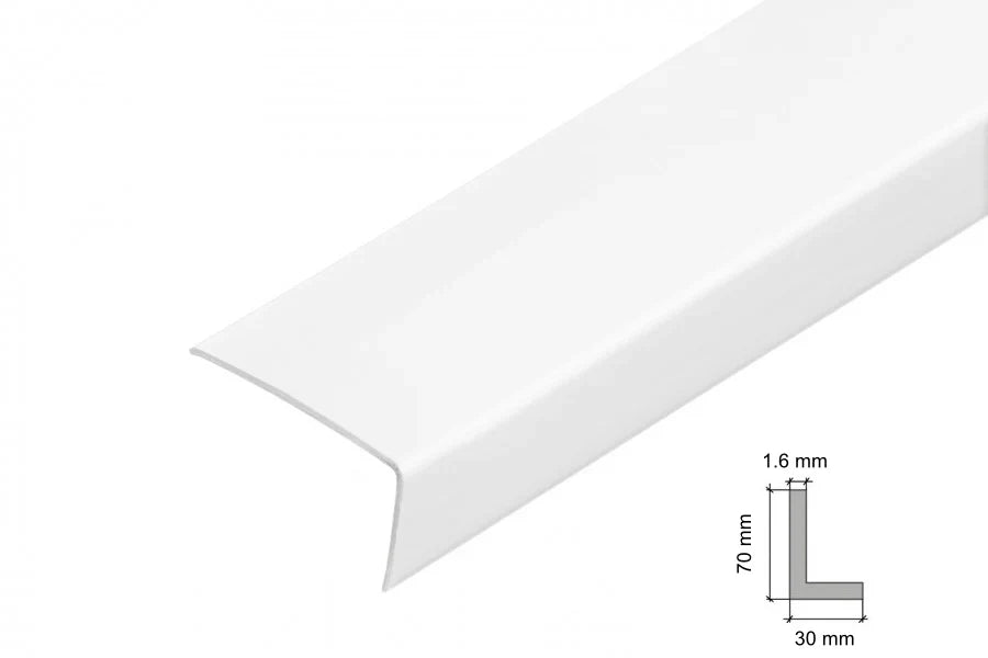 White PVC Corner Trim for Internal & External 90° Edges – Multiple Sizes, 1m and 2.48m