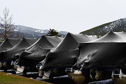 Black/Gold PVC Tarpaulin 270GSM – Reinforced Waterproof Outdoor Cover