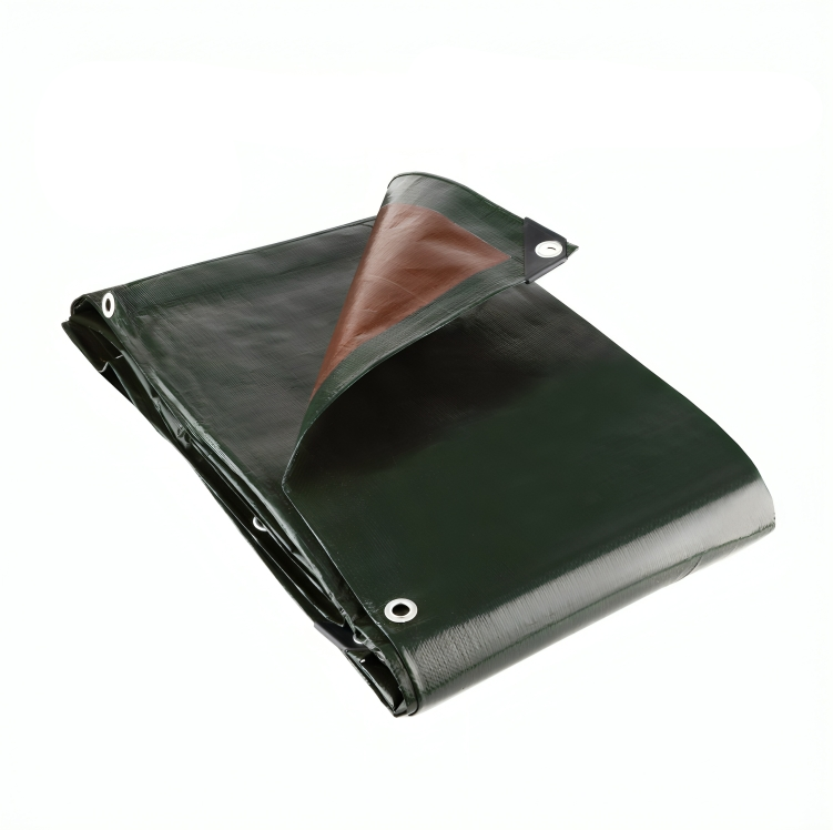 250GSM Green & Brown Heavy-Duty Polyethylene Waterproof Tarpaulin