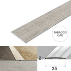 Wood Effect Flat Floor Threshold 35mm – Self Adhesive Aluminium Door Strip