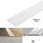 Wood Effect Flat Floor Threshold 35mm – Self Adhesive Aluminium Door Strip