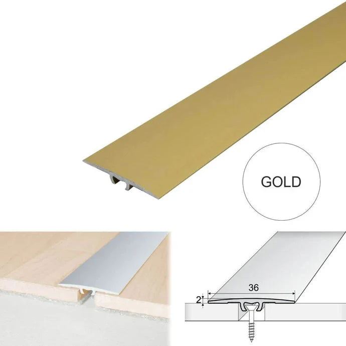 36mm Anodised Aluminium Flat Threshold Strip – Flooring Transition Trim