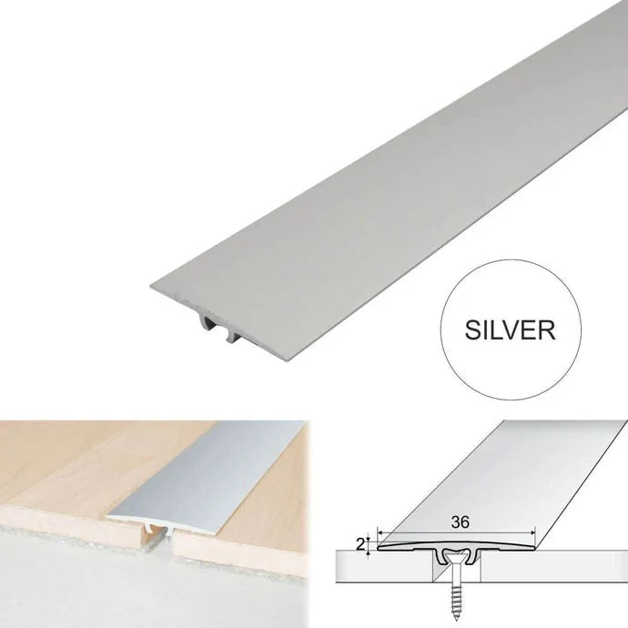 36mm Anodised Aluminium Flat Threshold Strip – Flooring Transition Trim