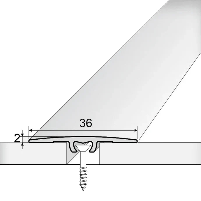 36mm Anodised Aluminium Flat Threshold Strip – Flooring Transition Trim