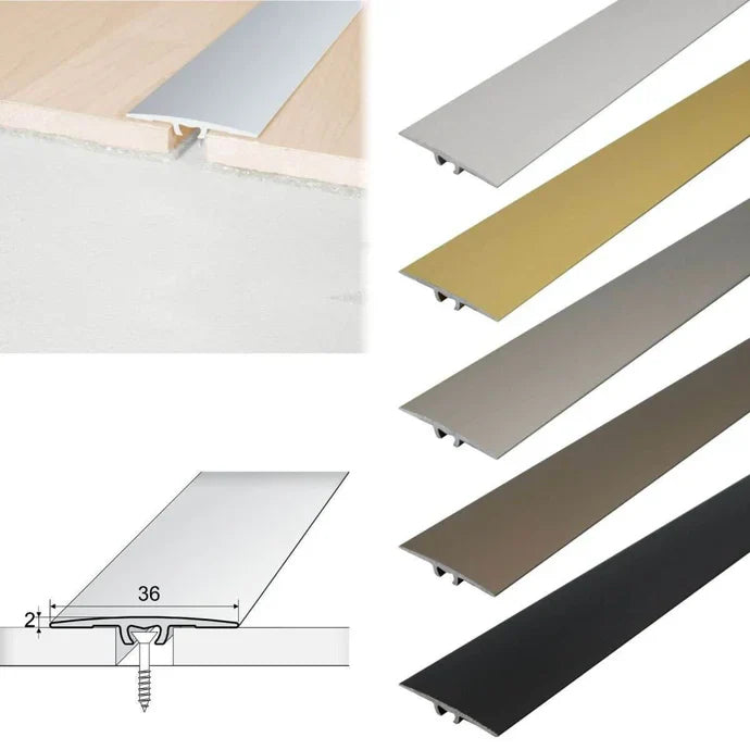 36mm Anodised Aluminium Flat Threshold Strip – Flooring Transition Trim