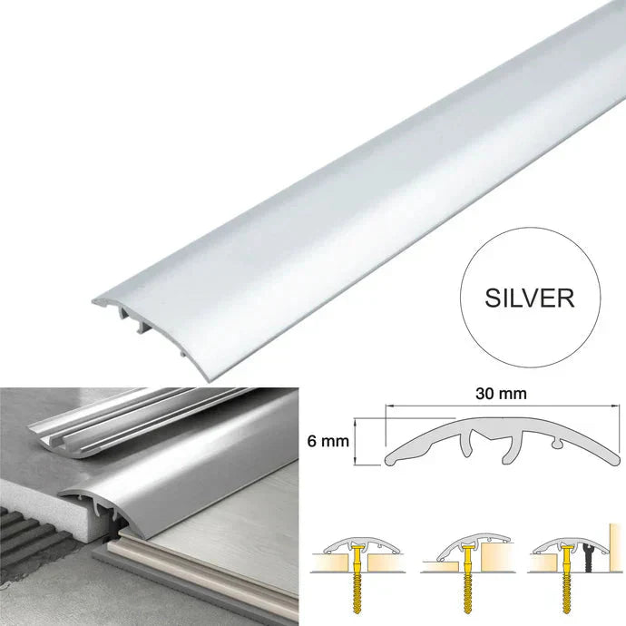 30mm 4 Way Aluminium Floor Transition Bar – Door Threshold & Edge Trim