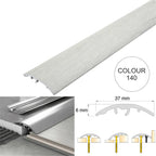 37mm 4 in 1 Aluminium Floor Transition Strip – Wood Effect Door Threshold Trim