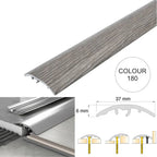 37mm 4 in 1 Aluminium Floor Transition Strip – Wood Effect Door Threshold Trim