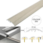 37mm 4 in 1 Aluminium Floor Transition Strip – Wood Effect Door Threshold Trim