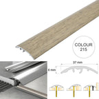 37mm 4 in 1 Aluminium Floor Transition Strip – Wood Effect Door Threshold Trim