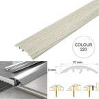 37mm 4 in 1 Aluminium Floor Transition Strip – Wood Effect Door Threshold Trim