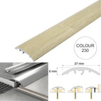 37mm 4 in 1 Aluminium Floor Transition Strip – Wood Effect Door Threshold Trim