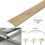 37mm 4 in 1 Aluminium Floor Transition Strip – Wood Effect Door Threshold Trim