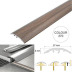 37mm 4 in 1 Aluminium Floor Transition Strip – Wood Effect Door Threshold Trim