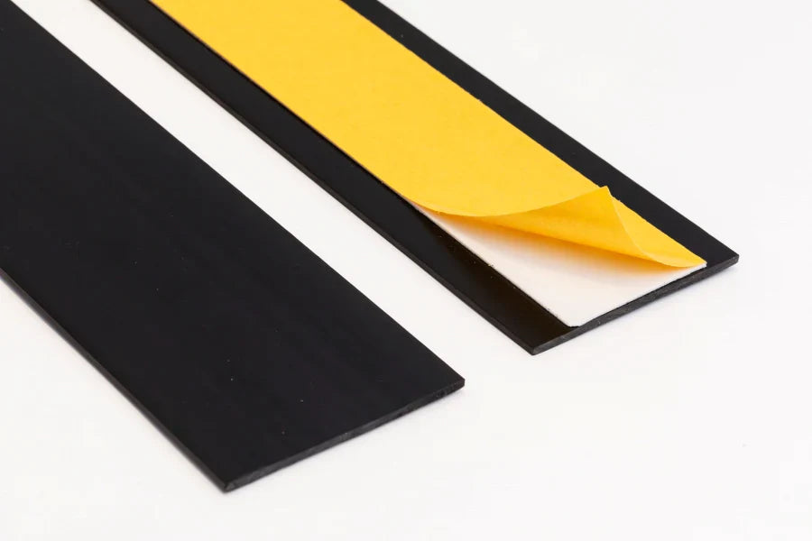 Self Adhesive PVC Flat Bar Cover Strip (1m) – Peel & Stick Trim in Black or White