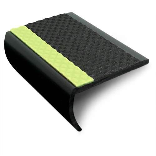 65 x 36mm Tredsafe Aluminator PVC Stair Nosing With Non Slip Insert and Glow Strip