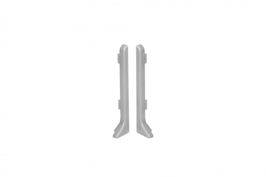 80mm Silver Anodised Aluminium Skirting Board, 2500mm Wall–Floor Edge Trim with Corner and End Accessories