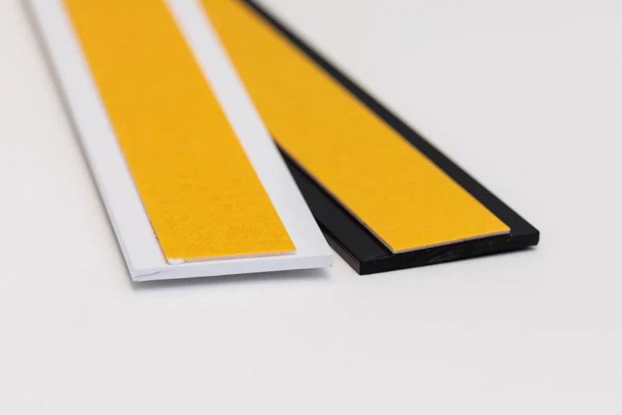 Self Adhesive PVC Flat Bar Cover Strip (1m) – Peel & Stick Trim in Black or White