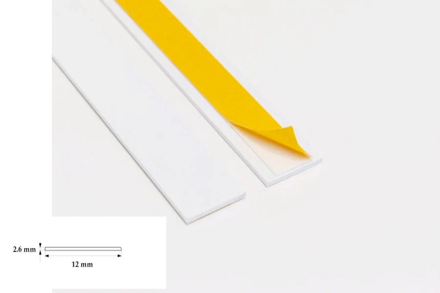 Self Adhesive PVC Flat Bar Cover Strip (1m) – Peel & Stick Trim in Black or White